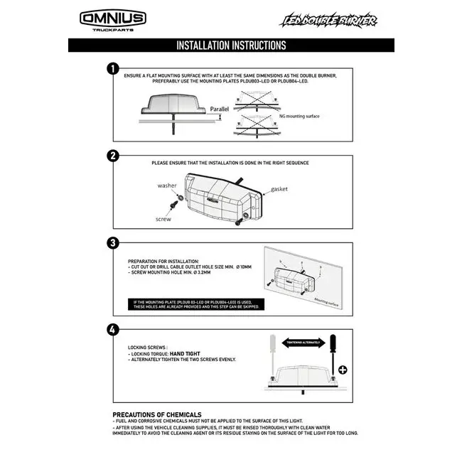Omnius LED Doppelbrenner weiß/orange klar umschaltbar