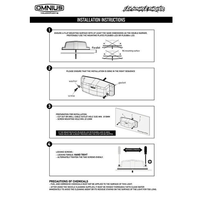 Omnius LED dubbele brander wit/oranje helder omschakelbaar