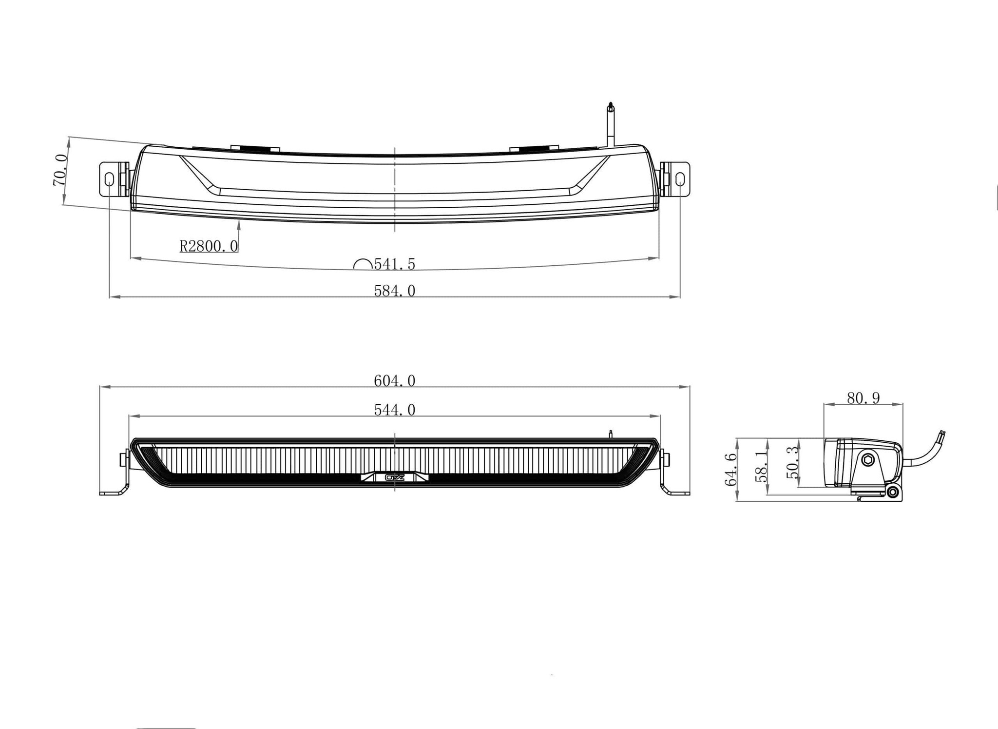 OZZ XB1 P20 white LED bar