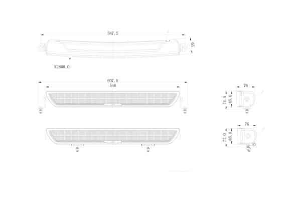 OZZ DRB1 P20 black LED bar