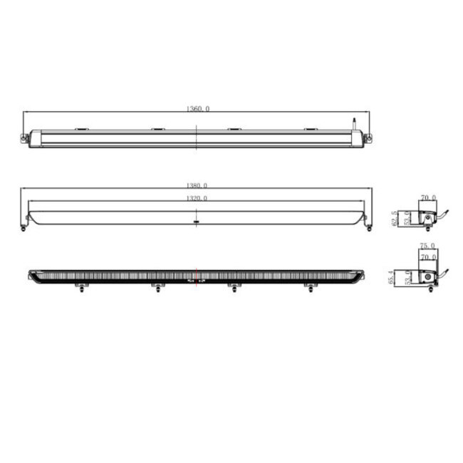 OZZ XB1 P52 zwarte LED bar