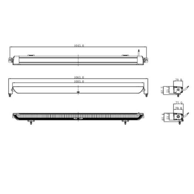 Barra LED negra OZZ XB1 P40