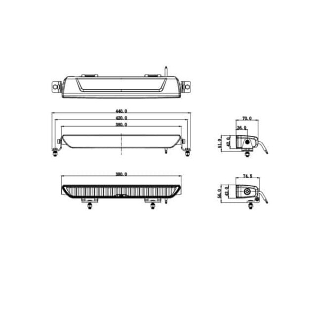 OZZ XB1 Lightbar 15" blanco