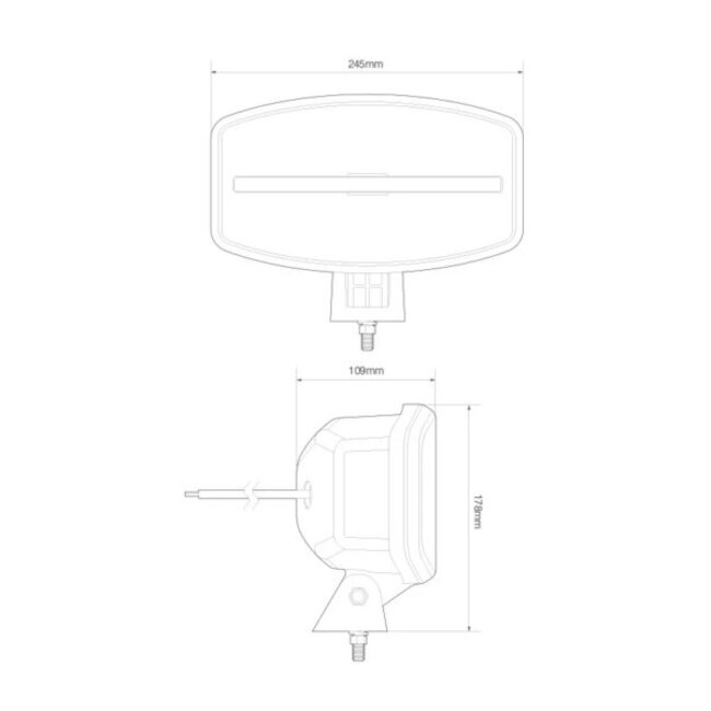Tralert Foco LED 1000 lúmenes | con luces diurnas | 12-24V | 30cm cable