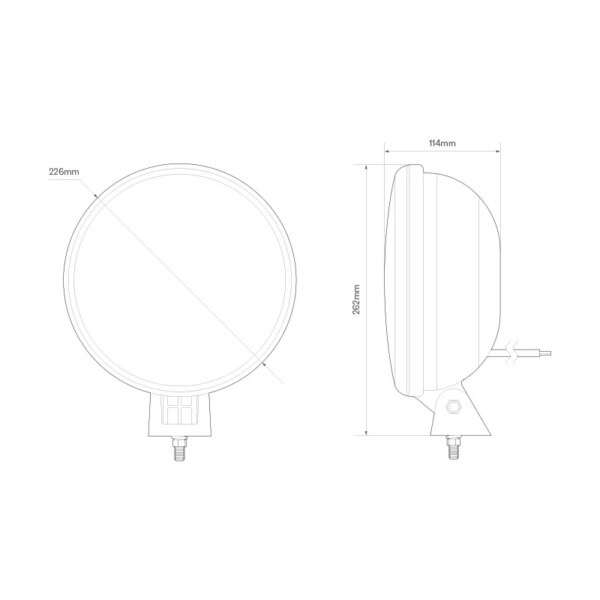 Tralert LED R112 spotlight | with daytime running lights | 12-24V | 30cm cable