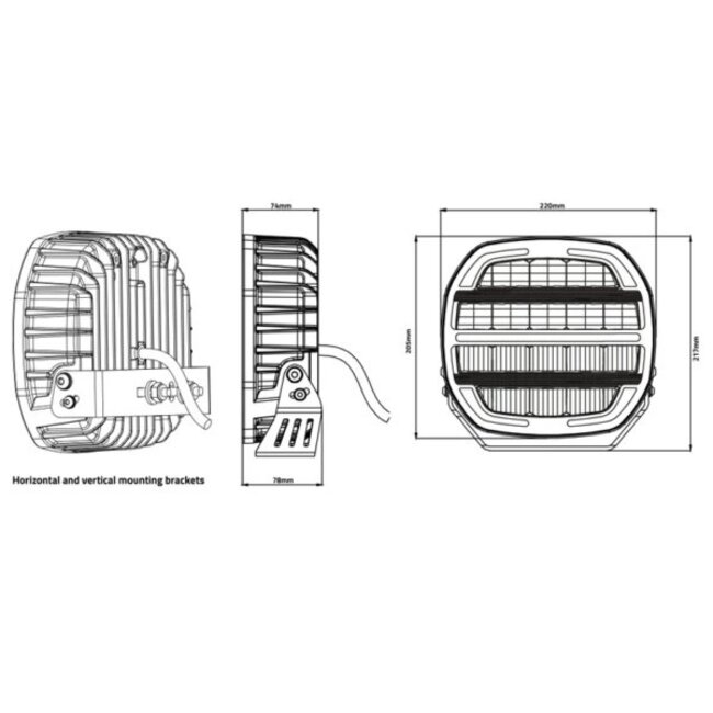 Tralert Phantom Series LED spotlight dark look black 12-24v - 16,000lm