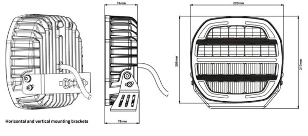 Tralert Phantom Series LED spotlight dark look black 12-24v - 16,000lm