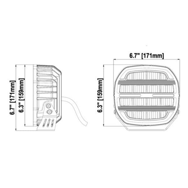 Tralert LED-spot Darklook/zwart 12-24V / 14.000lm