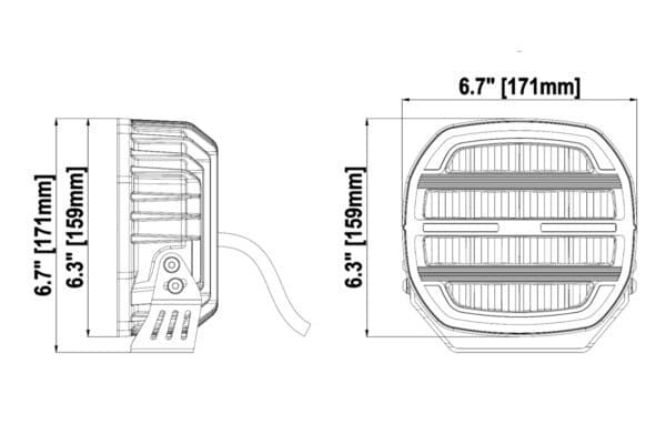 Tralert LED spotlight Darklook/black 12-24V / 14,000lm