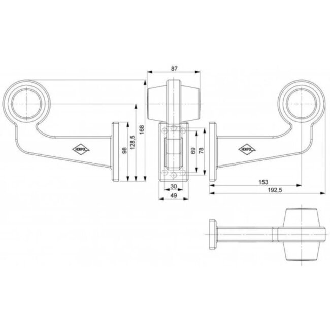 Tralert izquierda | Lámpara LED colgante con vástago acodado | lente transparente | 12-24v