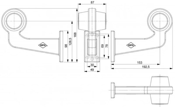 Tralert left | LED pendant lamp | angled stem & matte lens | 12-24v