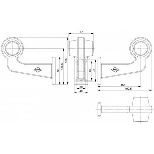 Tralert Right | LED pendant lamp with angled stem | matte lens | 12-24v
