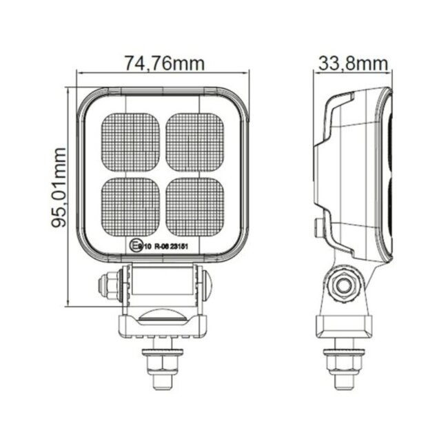Tralert LED ECE-R23 luz de trabajo 2929lm | 9-30v | 50cm + conector DT