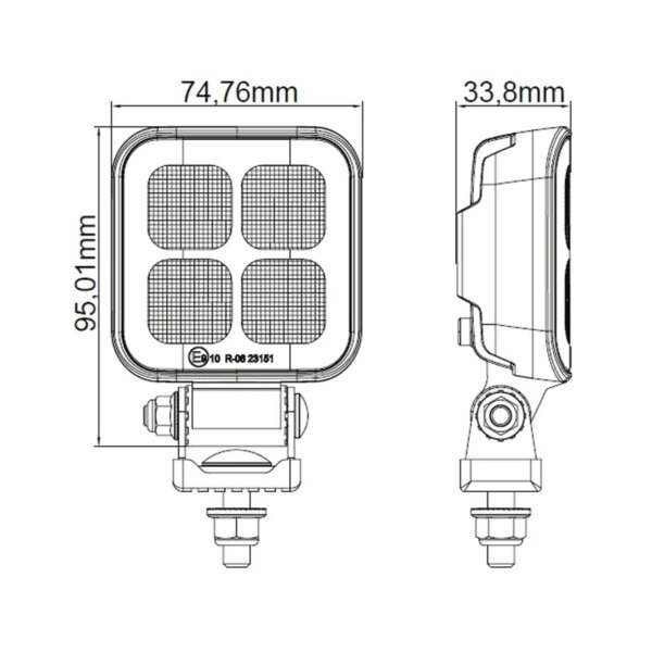Tralert LED ECE-R23 werklamp 2929lm | 9-30v | 50cm + DT connector
