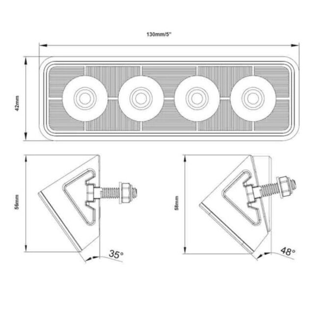 Lampe de travail Tralert LED 2800 lm - 24 Watt - IP69K