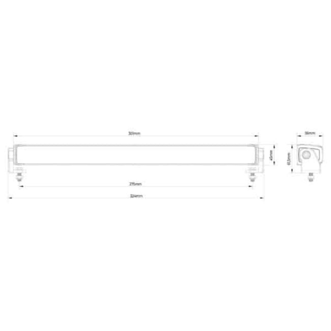 Tralert LED lichtbalk Stratos 30cm | incl. R65 flitser | rood-amber DRL