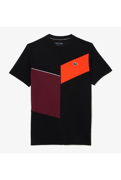 Lacoste T-shirt Zwart / Bordeaux Heren