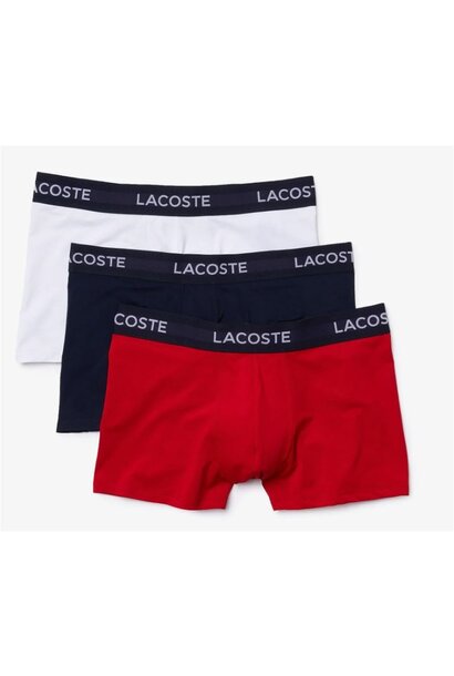 Lacoste Boxershorts 3-Pack Wit / Blauw / Rood Heren