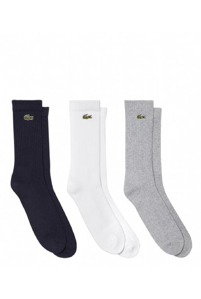 Lacoste Socks 3-Pack Zwart/Grijs/Wit