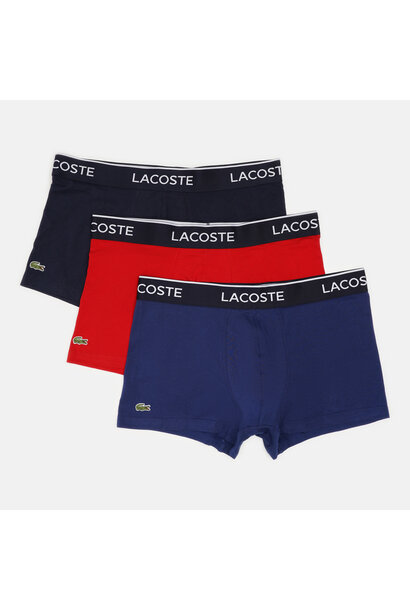 Lacoste Boxershorts 3-Pack Zwart/Rood/Donker Blauw Heren