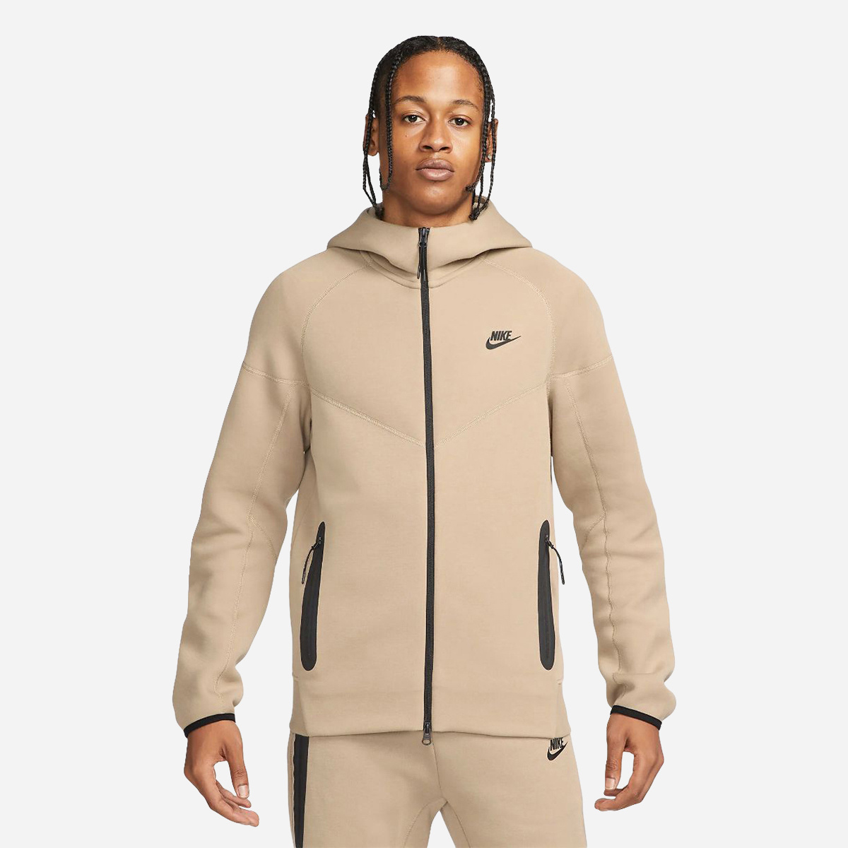 Nike Jacket Tech Fleece Beige Heren - SOCCER2000