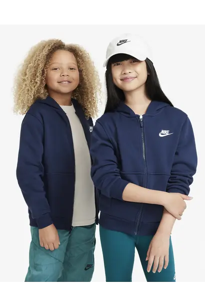 Nike Jacket Full Zip Club Fleece Donker Blauw Kinderen