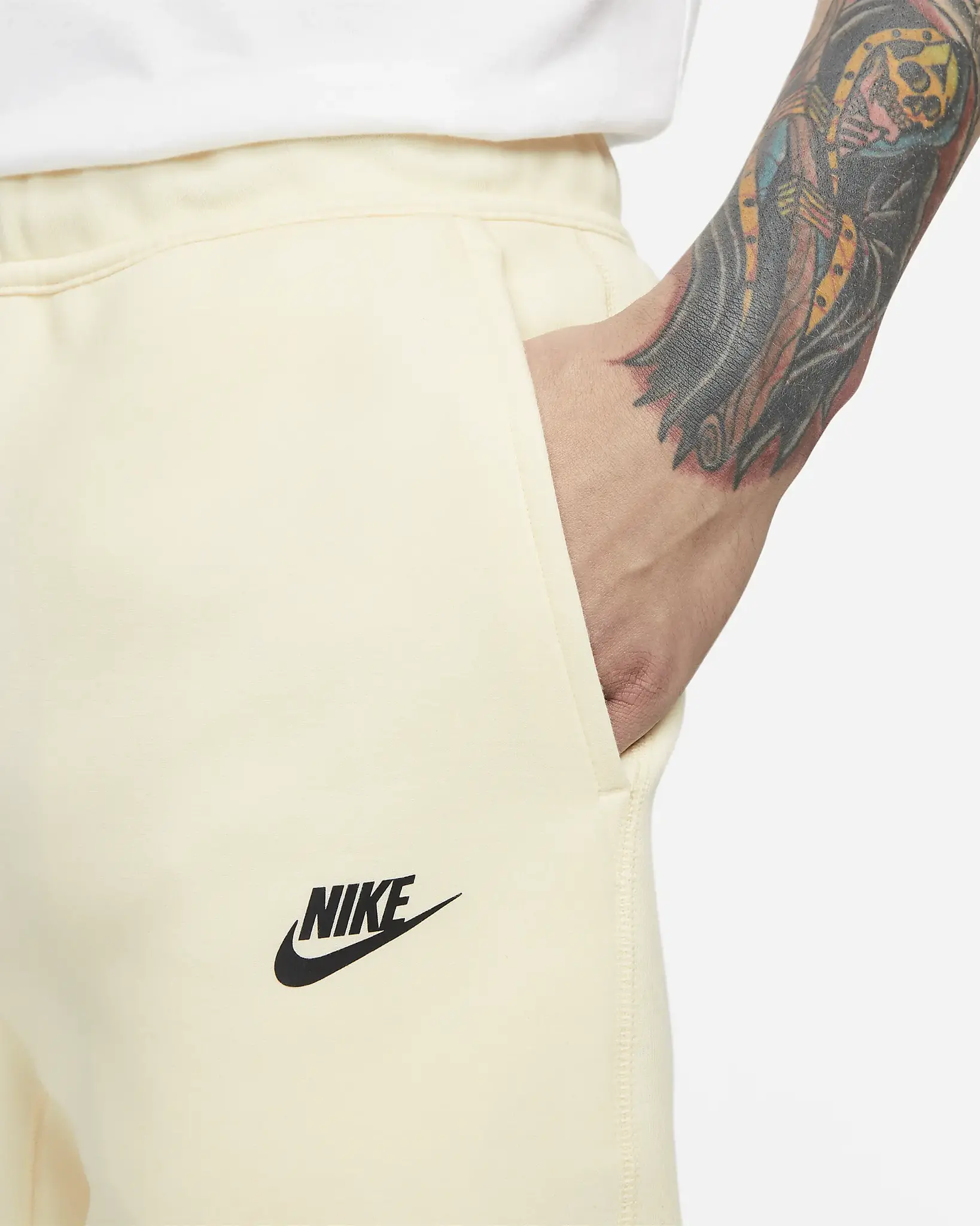 Nike Pant Tech Fleece Crème Heren - SOCCER2000