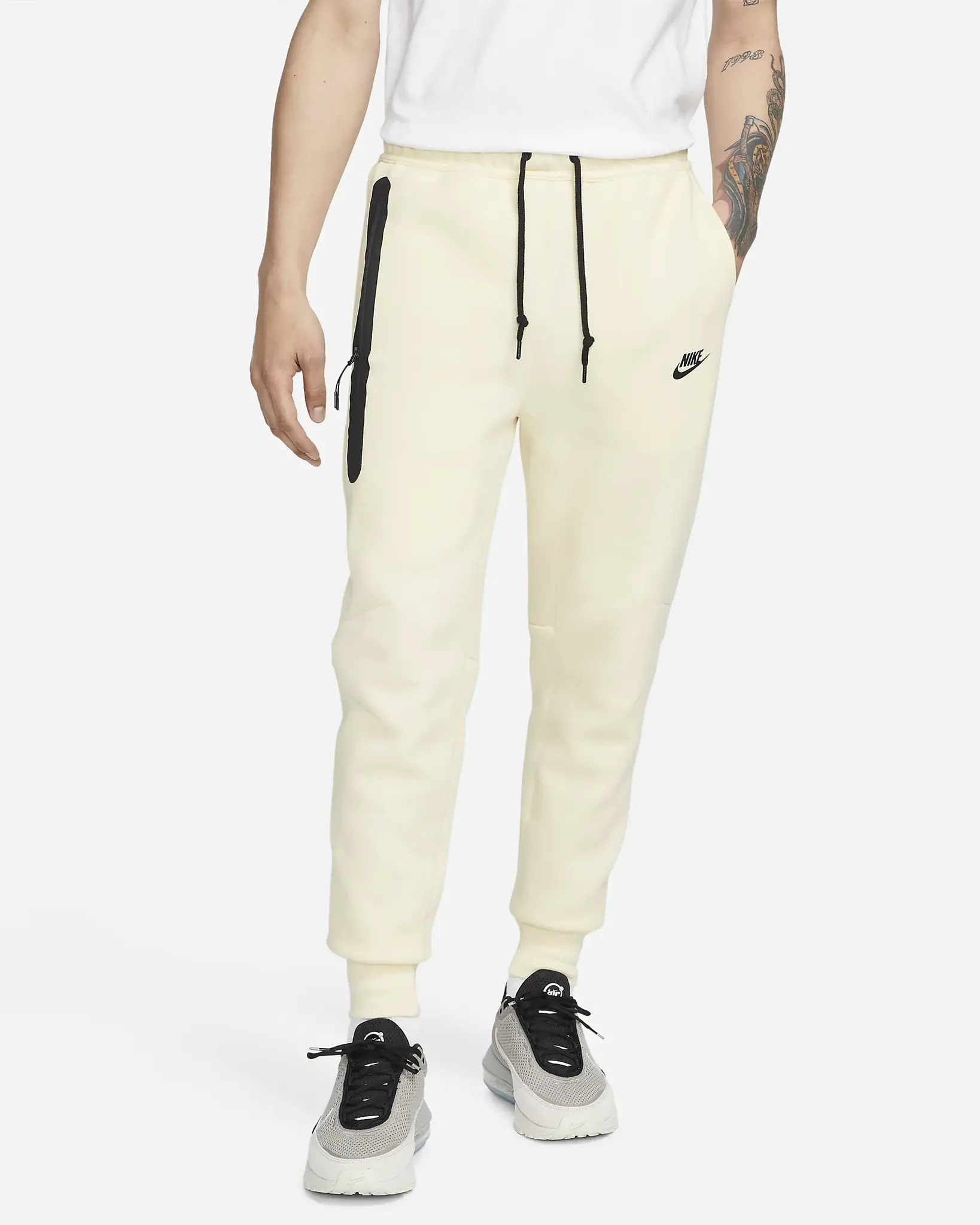 Nike Pant Tech Fleece Crème Heren - SOCCER2000