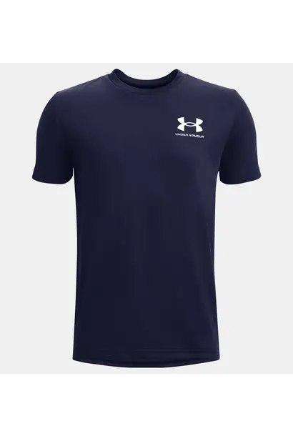 Under Armour Shirt Sportstyle Left Chest Donker Blauw Kinderen