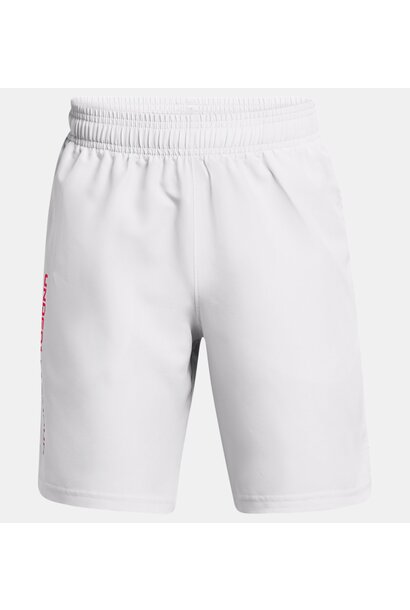 Under Armour Short Woven Wit / Rood Kinderen