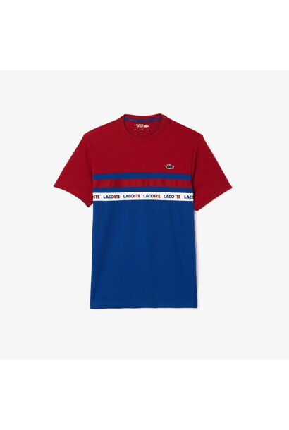 Lacoste T-Shirt Piqué Rood / Blauw Heren