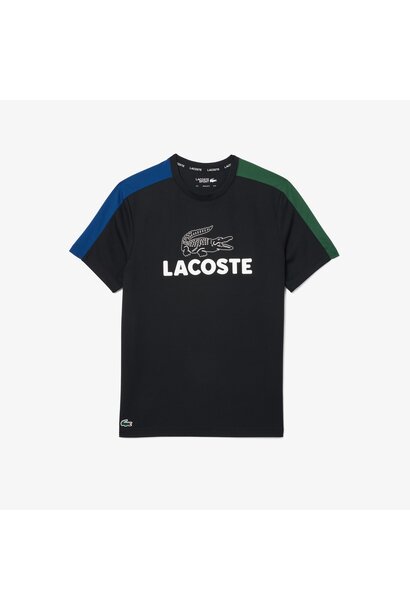 Lacoste T-Shirt Big Logo Zwart / Groen Heren