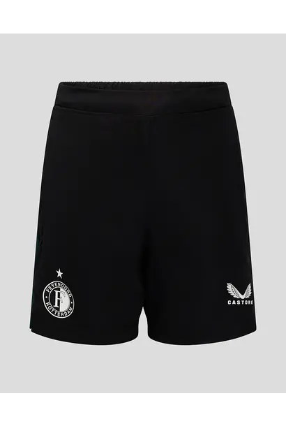 Castore Short Training Feyenoord Pro Coaches 2024/25 Zwart / Groen Kinderen