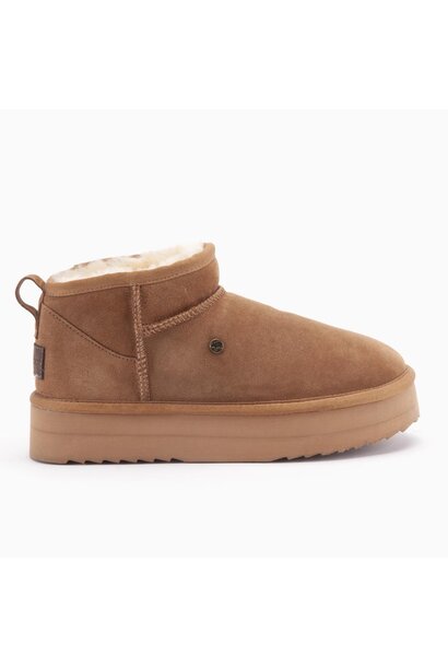 Warmbat Boot Durack Plateau Suede Cognac Dames