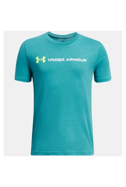 Under Armour Shirt Logo Wordmark Blauw Kinderen