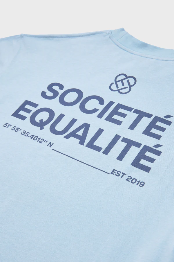 Equalité T-Shirt Societé Oversized Licht Blauw/ Donker Blauw-3