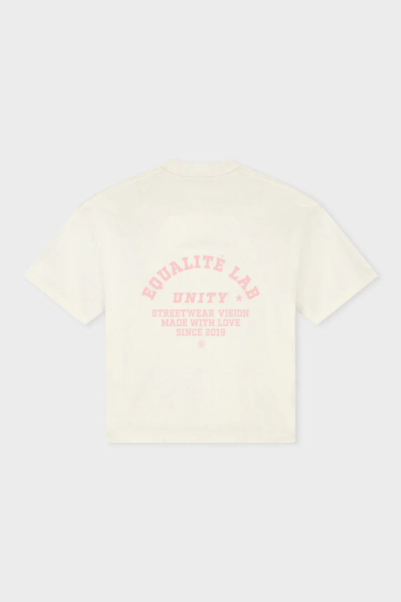 Equalité T-Shirt Lucius Boxy Tee Off White / Roze-2