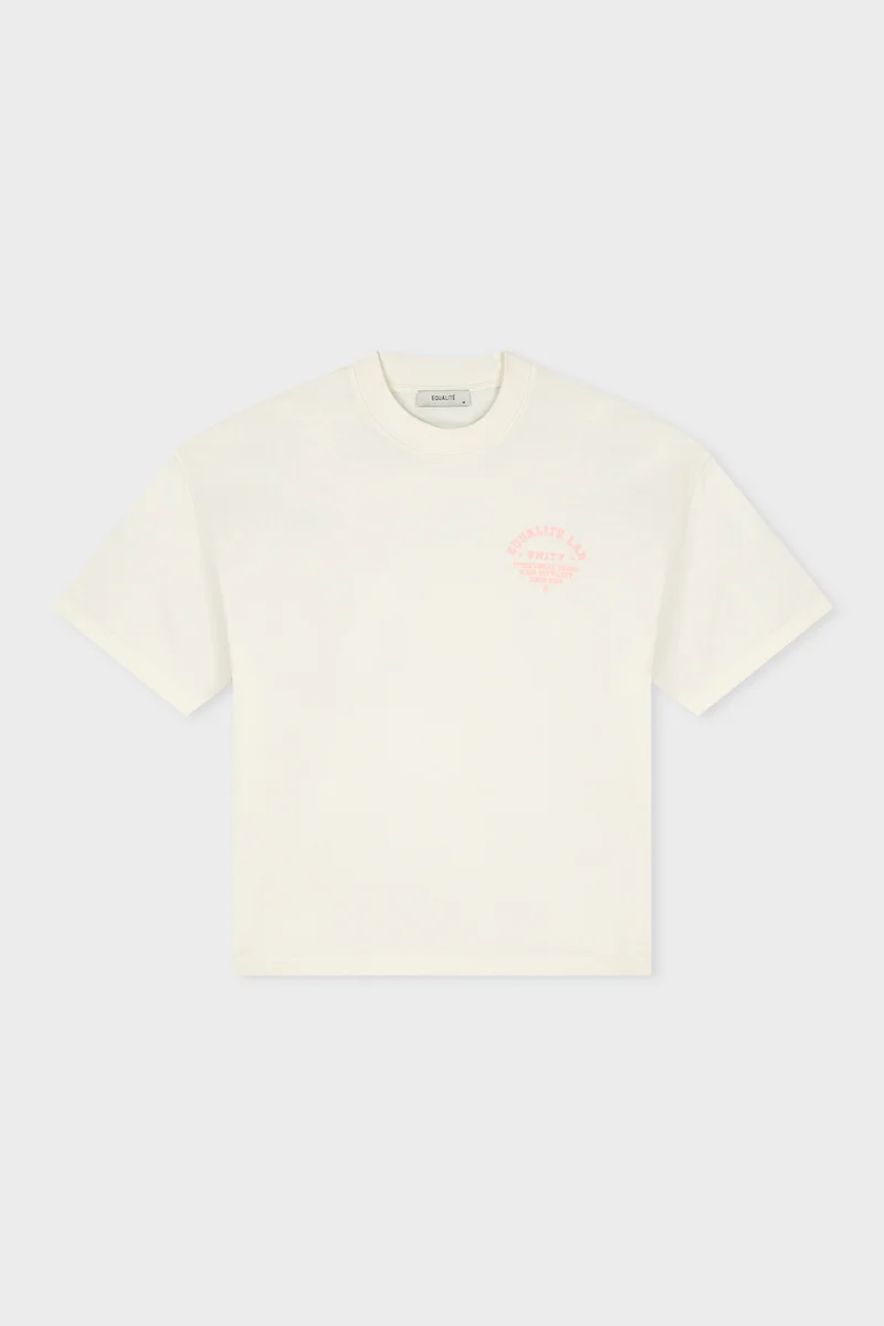 Equalité T-Shirt Lucius Boxy Tee Off White / Roze-1