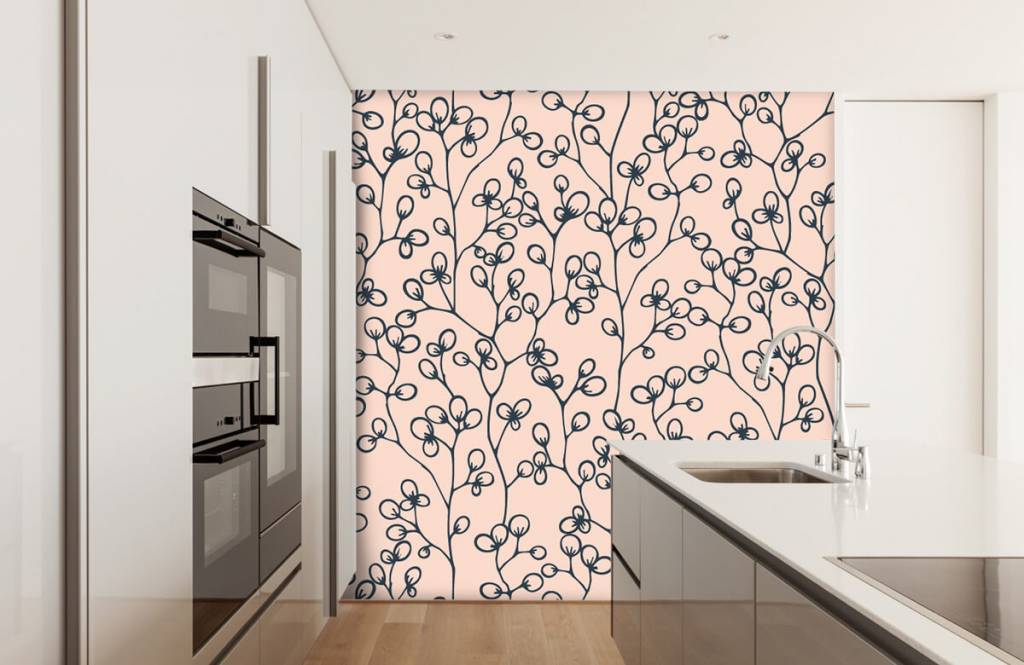 Bloemenpatroon Blauw huismerk kopen in de aanbieding