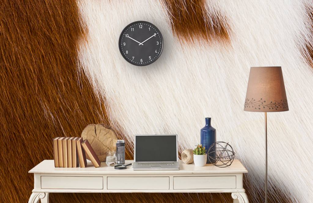 Koeienhuid Roodbonte Koe Op Fotobehang huismerk kopen in de aanbieding