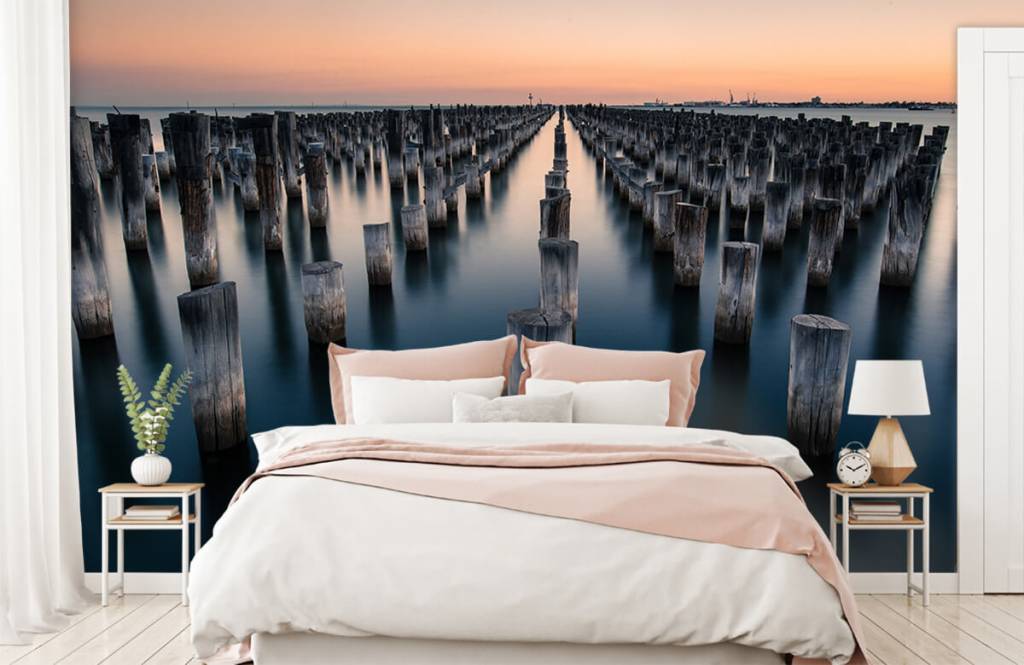 Paalhoofden Op Fotobehang huismerk kopen in de aanbieding