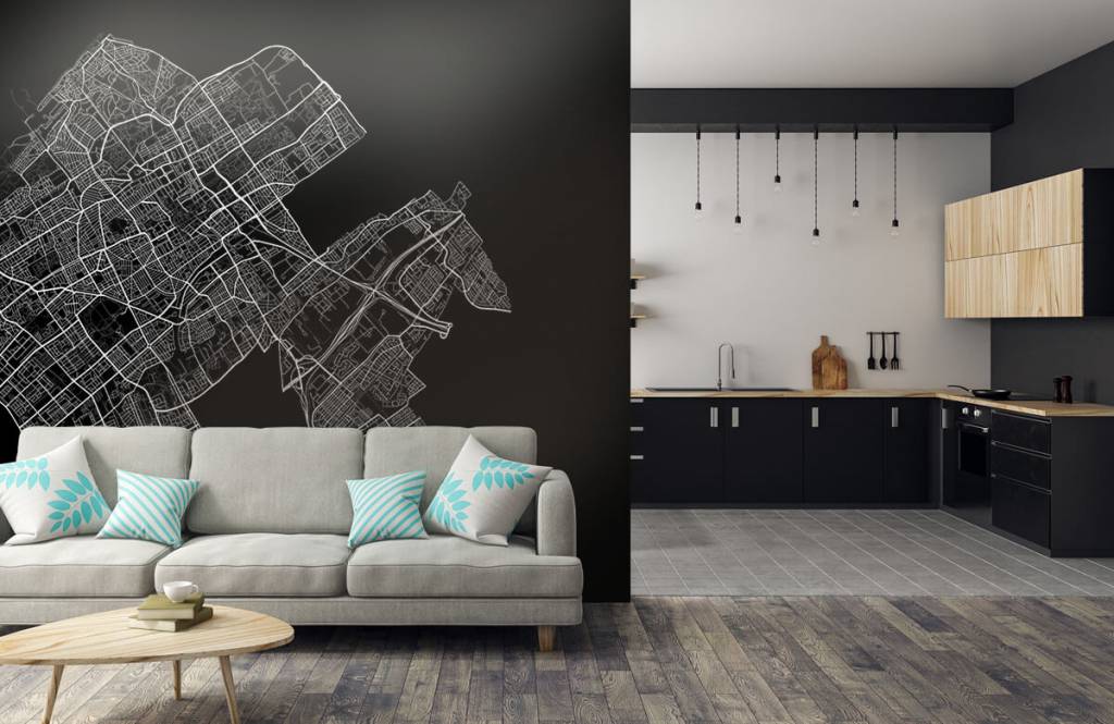 Wallmappy Plattegrond Den Haag Zwart wallmappy kopen in de aanbieding