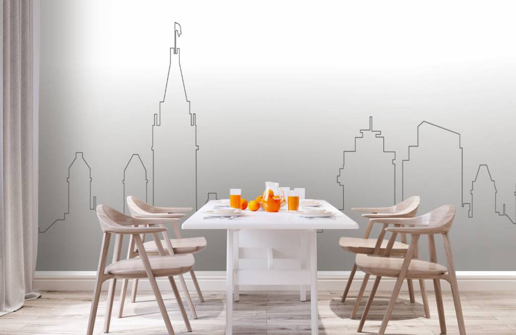 Wallmappy Panorama Amsterdam Wit wallmappy kopen in de aanbieding