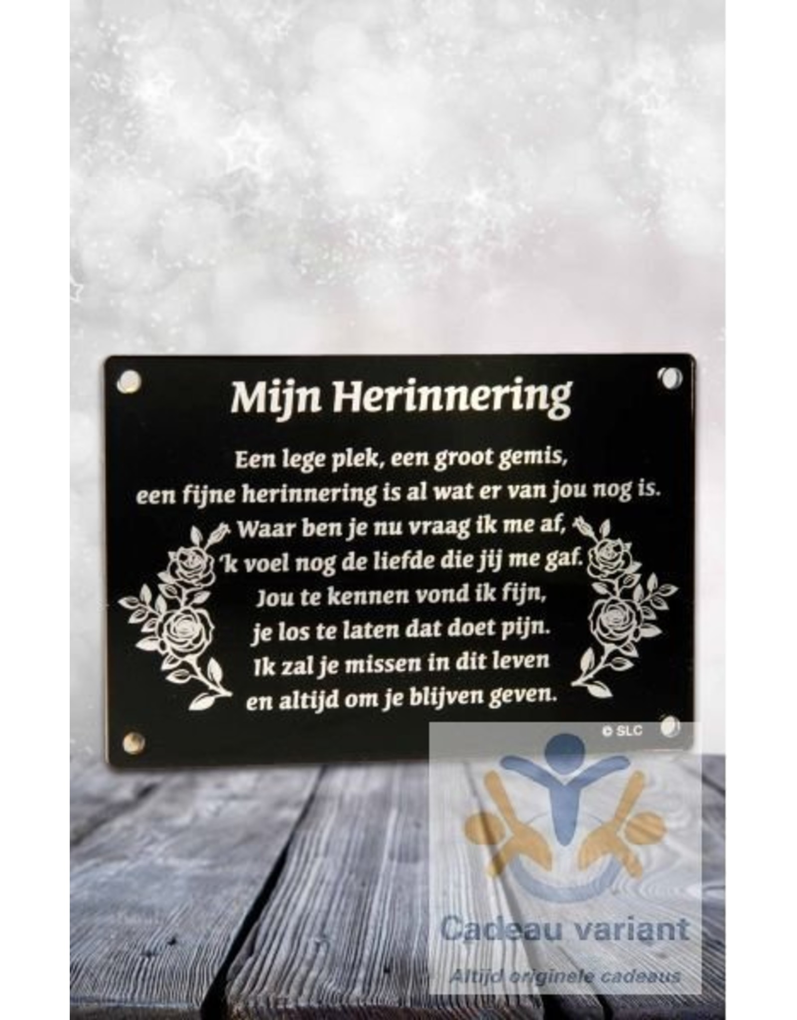 Gedenkplaat mijn herinnering