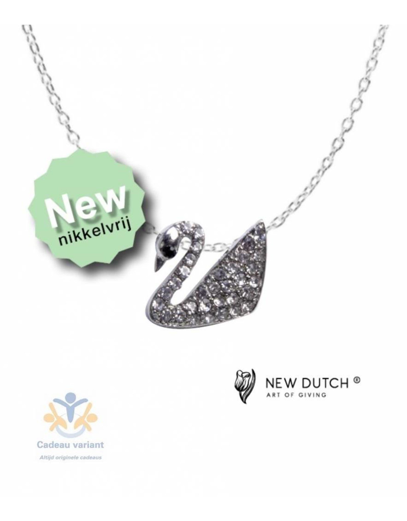 New Dutch Zwaan ketting glitter 50 cm