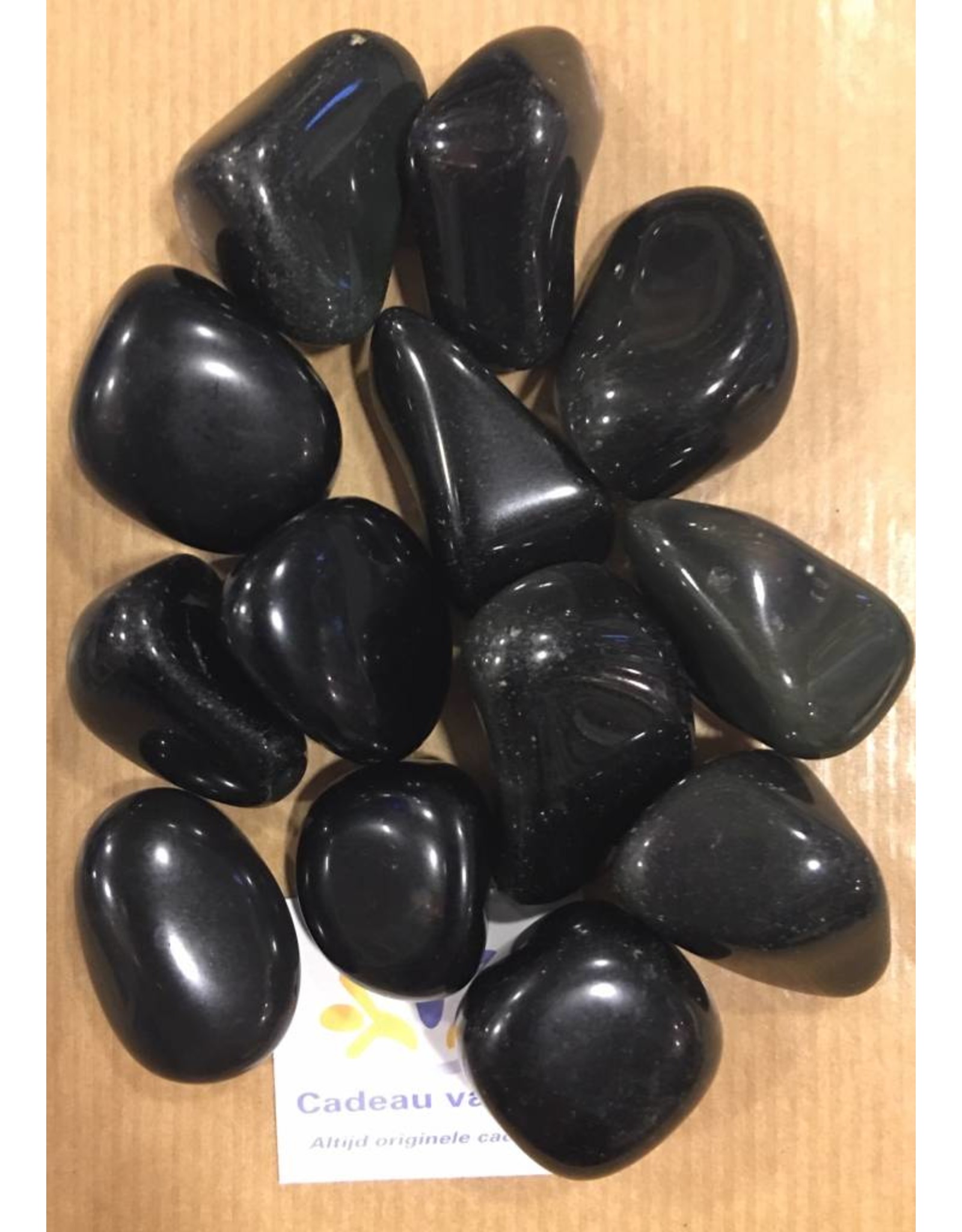 Obsidiaan regenboog trommelsteen