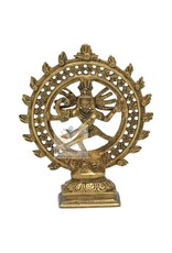 Shiva Nataraja messing dubbele ring goudkleurig