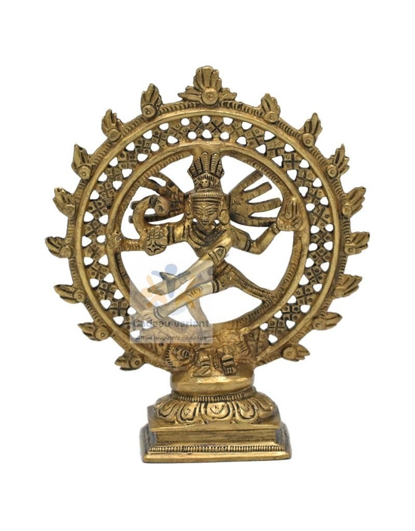 Shiva Nataraja messing dubbele ring goudkleurig