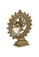 Shiva Nataraja messing dubbele ring goudkleurig