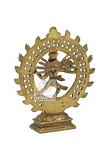 Shiva Nataraja messing dubbele ring goudkleurig